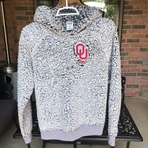 PINK OU Sherpa Hooded Pullover Small